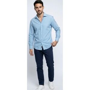 Nyne Button Down Shirt Mens XL  Micro Check Cotton Excellent Long Sleeve